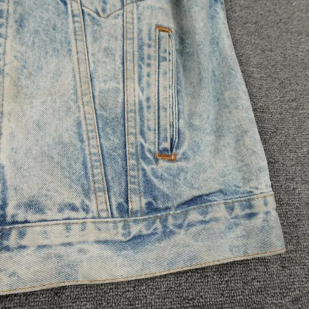 Vintage Levi's Vest Mens Large Light Blue Denim Cutoff Trucker Biker USA 80s
